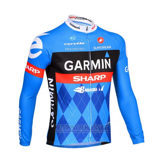 2013 Fahrradbekleidung Garmin Sharp Blau Trikot Langarm und Tragerhose - zum Schließen ins Bild klicken